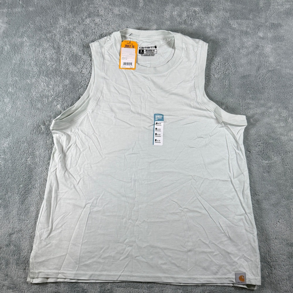 Carhartt Womens Relaxed Fit Tank Top Light Green Tencel Cotton TK6176-W M 8-10